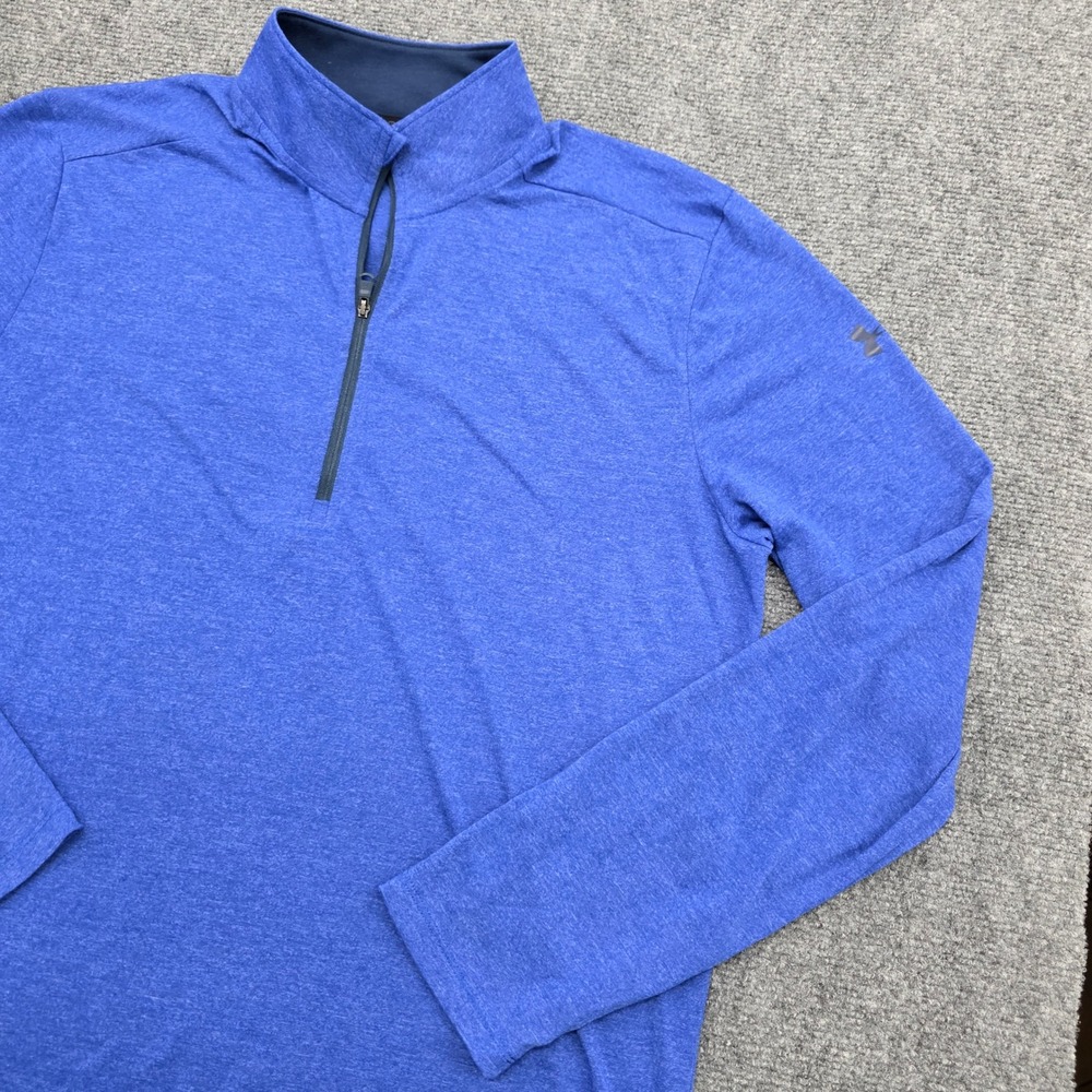 Under Armour Threadborne HeatGear Mens Large Blue 1/4 Zip Pullover Shirt